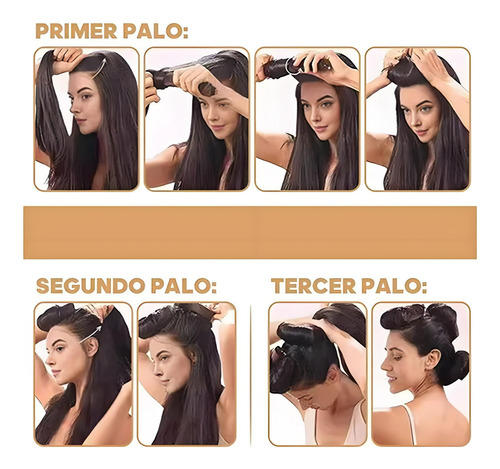 3pzs Rizador De Cabello Heatless Curls,rulos Para Cabello Marrón Oscuro