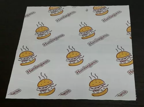 Comprar 100 piezas de papel para envolver alimentos patrón inglés sándwich  hamburguesa patatas fritas Olate Mat papel encerado papel engrasado