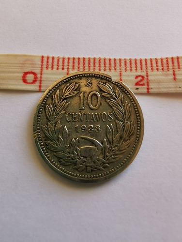 Moneda Chilena 10 Centavos. 1938