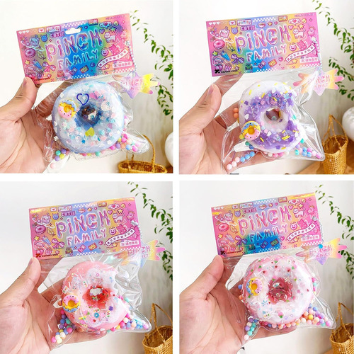 4 Piezas Squeeze Donuts Squishy Toy Para Aliviar El Estrés