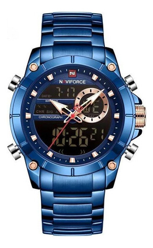Reloj digital y analógico Naviforce 9163 azul para hombre