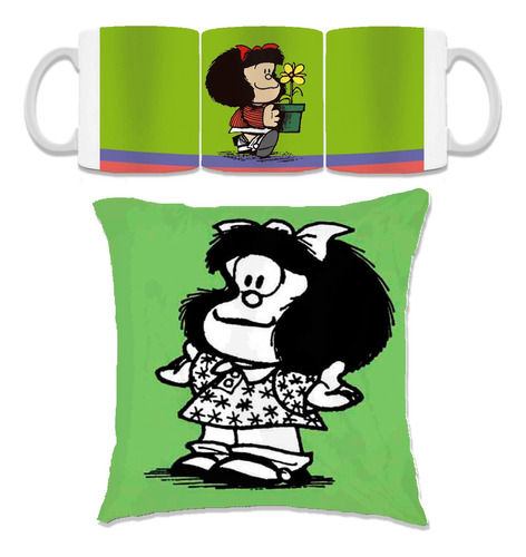 Taza De Mafalda Para Café Manolito Susanita Cojín 30x30 Set