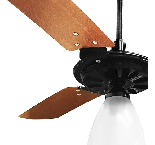 Ventilador De Teto Ventex Yris 3 Pás Mdf 1.1m C/ Controle Pás Preto/mogno 220v