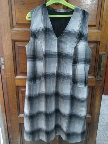 Vestido Escocés Tonos De Gris Retro Vintage 