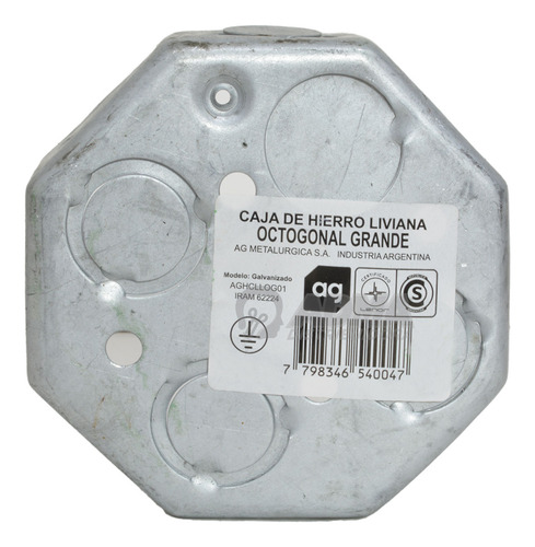 Caja Luz Embutir Octogonal Grande Chapa Ag 10x10cm X20