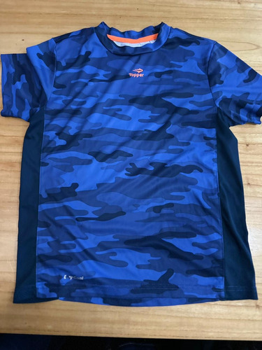 Remera Topper Dry Cool Training Camuflada Azul Talle 8