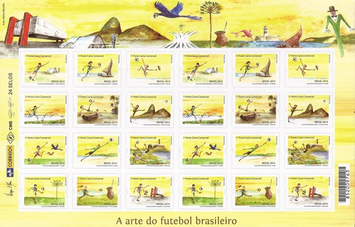 Folha Inteira Selo 3348-3359 Arte Do Futebol Copa 2014