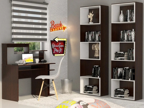 Escritorio Mosconi 709 melamina de 101cm x 121cm x 45cm wengue