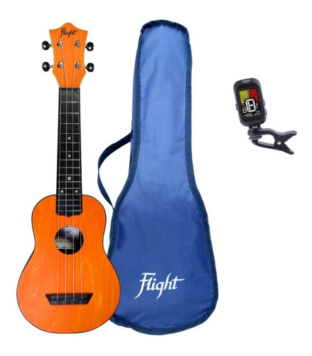 Flight Tus35 Pack Nar Ukulele Soprano Funda Afinador Color Naranja