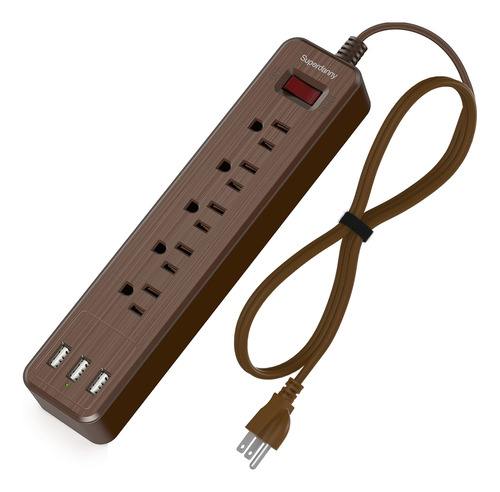 Superdanny Protector De Surge Usb Power Strip Extensión Mont