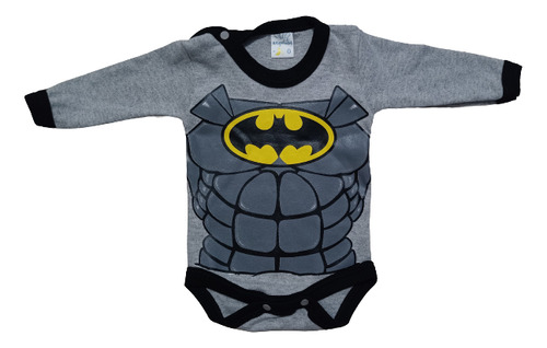 Bodys Para Bebés Batman Gris Mangas Largas Superhéroes 