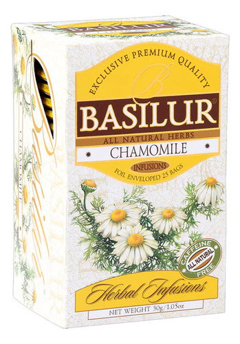 Te Basilur Manzanilla Chamomile Caja 25 Bolsas