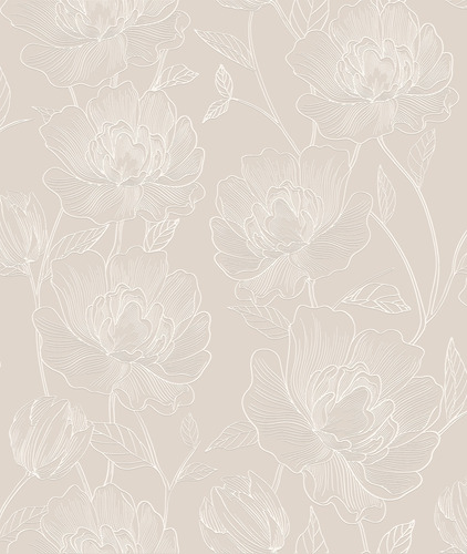 Papel De Parede Bobinex Atemporal 3802 - Floral Bege