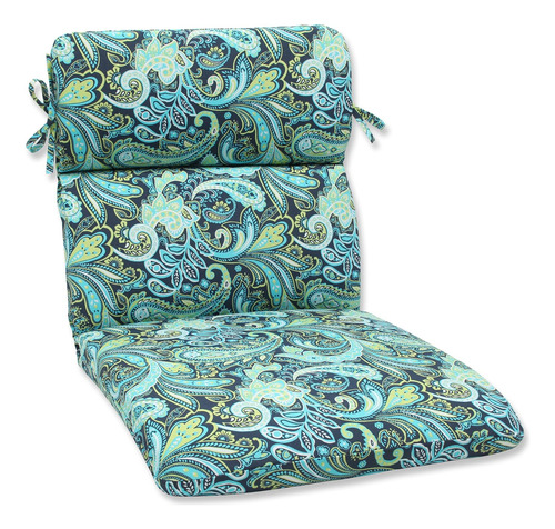 Outdoor Pretty Paisley Rounded Corners Chair Cushion, N...