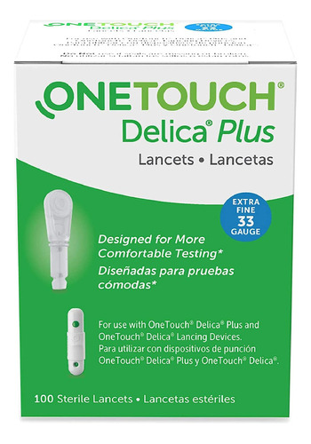 Onetouch Delica Plus Lancetas, Calibre 33, 100 Unidades