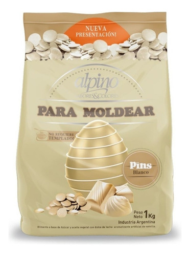 Chocolate Para Moldear Alpino Lodiser Pins X 1kg | Blanco |