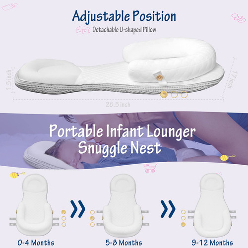 Tumbona Ajustable Para Bebés 0-12 Meses, Portátil Y Transpir