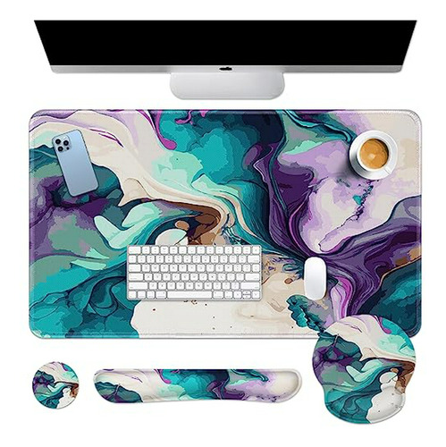 Set De Escritorio Gamer Ergonómico 4 En 1 (teclado, Ratón, D