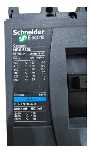Disjuntor Nsx630l Mic 1.3m 3p 500a C63l31m500 - Schneider