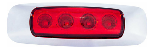 Plafón Lateral Con Lente Rojo 4 Leds 12-24 Volts Tunelight