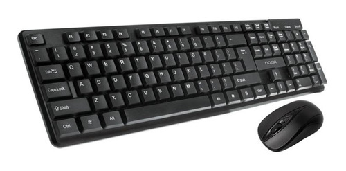 Imagen 1 de 3 de Kit de teclado y mouse inalámbrico Noga S5500 Español de color negro