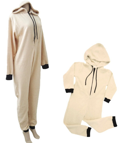 Pijama Macacão Mãe E Filha Com Touca - 80% Algodão 