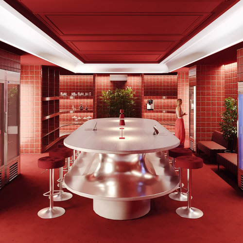 Luminária De Mesa Tina Interlight Abajur Sem Fio Vermelho