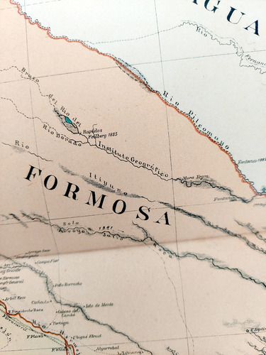 Mapa 1886 Formosa Y Chaco Ferrocarriles Telegrafos Caminos (Usado)