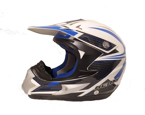 Casco Nenki Nk-301 Cross Blanco Con Colores