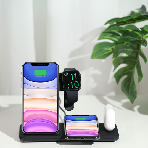 Estación Base Carga Inalámbrica Para iPhone De 15w (4en1)