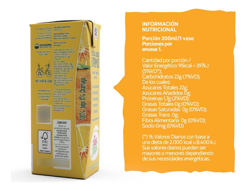 Jugo De Naranja Pura Frutta Kids 12 X 250 Ml