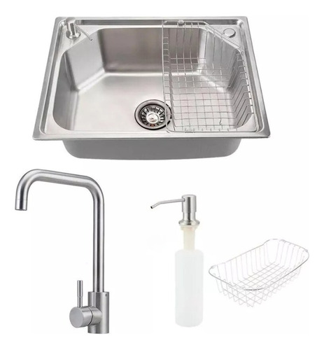 Torneira Misturador + Cuba Inox + Acessórios Para Cozinha