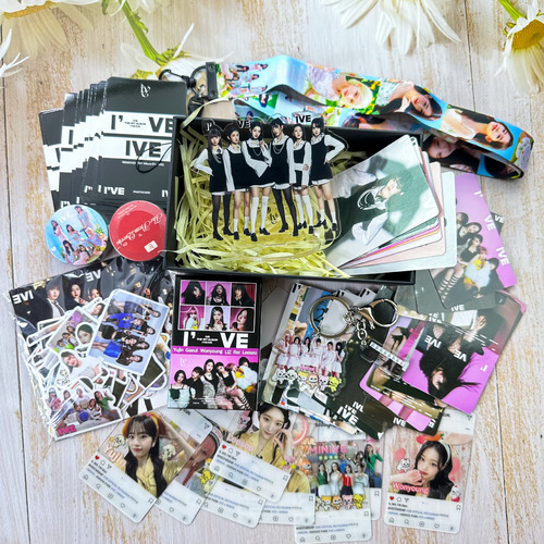 Caja De Regalo Ive Photo Card De 8 Piezas, Llavero, Pegatina