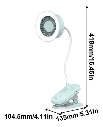 E Mini Fan Lamp, Lámpara De Pared Portátil Silenciosa, 2 En