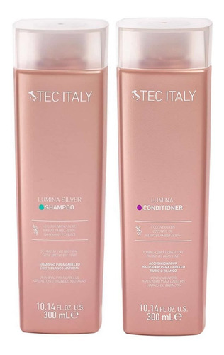 Shampoo Lumina Silver + Lumina Conditioner 300ml Tec Italy
