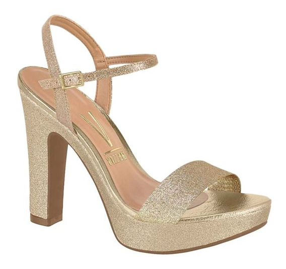 scarpin vizzano dourado glitter