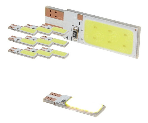 Kit 10 Focos De Pellizco 12 Leds Cob T10 Alta Intensidad F1