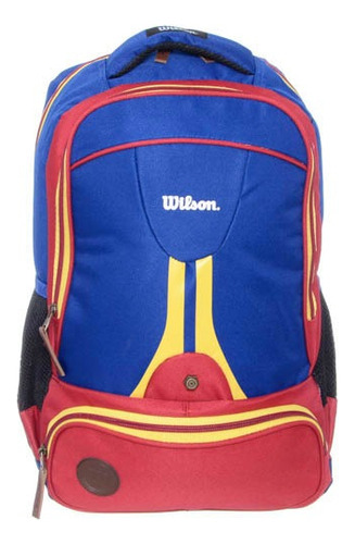 Mochila Wilson Porta Notebook Urbana Deportiva Reforzada Color Azul Diseño de la tela Liso