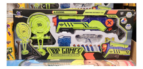 Pistola Lanza Dardos Bolitas De Hidrogel Verde Claro