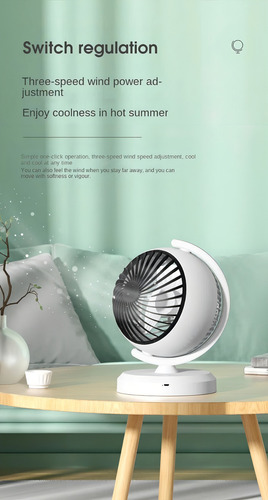 Ventilador De Mesa Lámpara Aire Fresco En Forma De Globo Usb