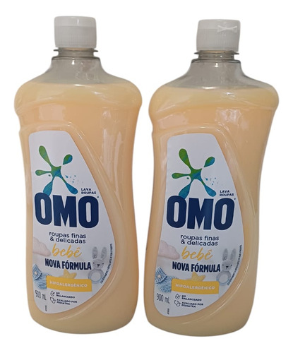 Kit 2 Lava Roupas Omo Bebê Baby Finas E Delicada Sabão 900ml