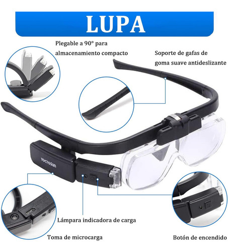 ** Lentes Lupa Luz Led For Extensión De