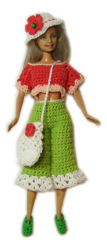 Ropa Muñecas Accesorios Tejidos Crochet (pack X 2 Conjuntos)