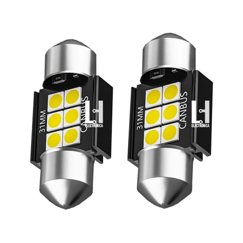 Luces Led Interior Automóvil Canbus 31mm / 12v/24v / 3w