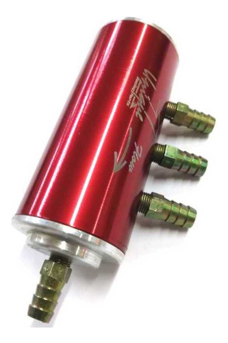Divisor Combustível Flauta Vermelho Sem Filtro Niples De 9mm
