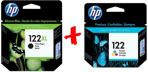 Combo Cartucho Hp 122xl Negro + Hp 122 Color Original