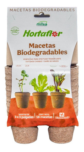 Macetas Biodegradable 18 Piezas