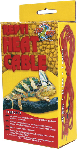 Zoo Med Reptile Heat Cable 50 Vatios, 23 Pies