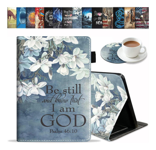 Bwooll Funda Para La Nueva Tableta Fire Hd Hd 10 Plus 10.1 Y Citas Cristianas Versículo Bíblico Salmo 46:10.