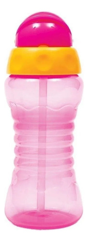 Garrafinha Fresh Copo Com Canudo De Silicone 300ml Buba Rosa